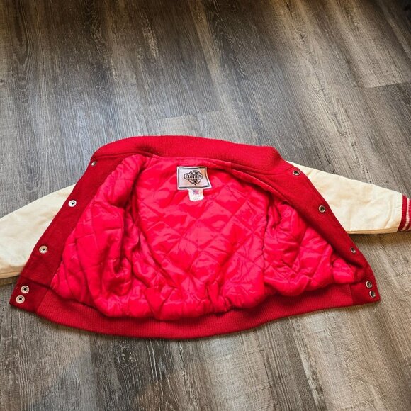 Vintage Varsity Jacket Looney Tunes Wool Leather Warner Bros Kids XS Embroidered - Picture 13 of 16